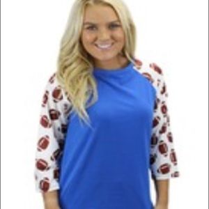 Football 3/4 sleeve tee.